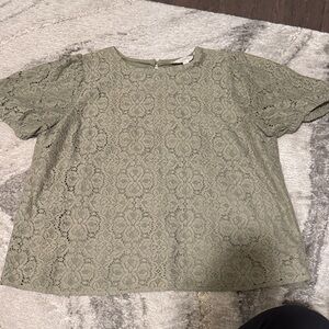 LOFT Olive Lace Blouse